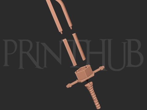 Tiburon Harribel sword from Bleach for 3d print cosplay stl 3D 打印模型