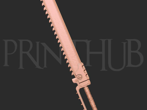 Chainsword from space marine 2 for cosplay stl 3D Print Model