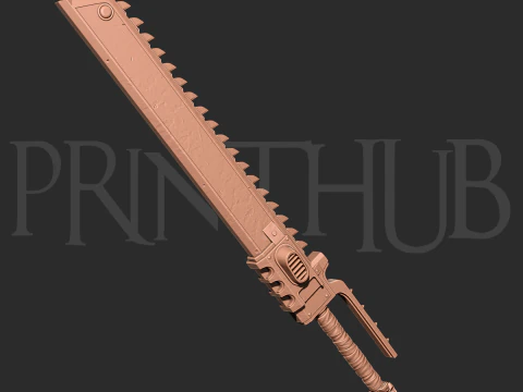 Chainsword from space marine 2 for cosplay stl 3D Print Model