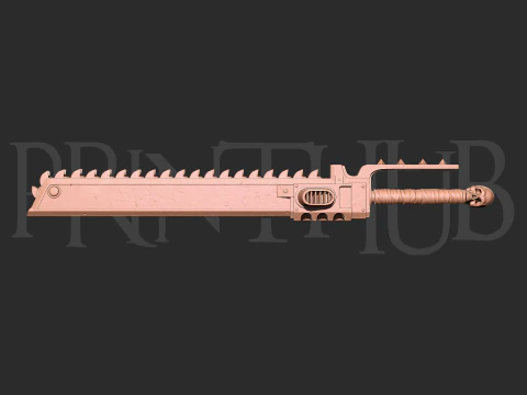 Chainsword from space marine 2 for cosplay stl 3D Print Model