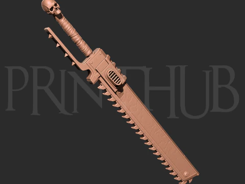 Chainsword from space marine 2 for cosplay stl 3D Print Model