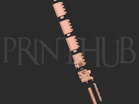 Chainsword from space marine 2 for cosplay stl Modello di stampa 3D
