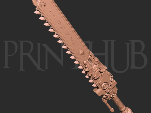Chainsword wolf from space marine 2 for cosplay stl 3D 프린트 모델