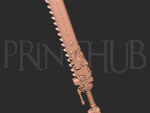 Chainsword wolf from space marine 2 for cosplay stl 3D-Druckmodell