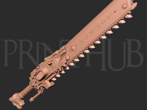 Chainsword wolf from space marine 2 for cosplay stl 3D-Druckmodell