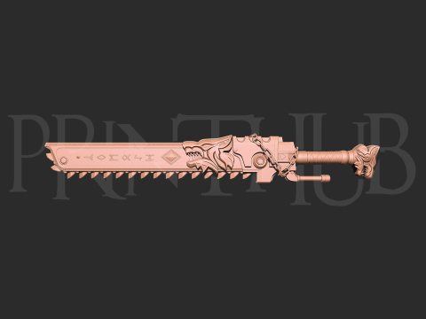 Chainsword wolf from space marine 2 for cosplay stl 3D-Druckmodell