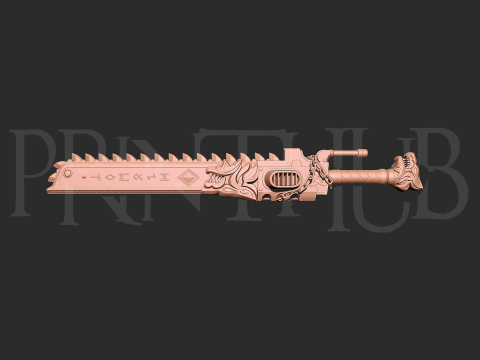 Chainsword wolf from space marine 2 for cosplay stl 3D-Druckmodell