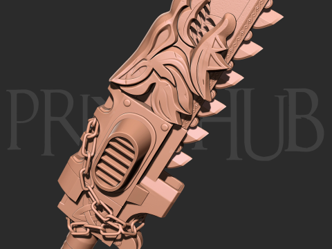 Chainsword wolf from space marine 2 for cosplay stl 3D-Druckmodell