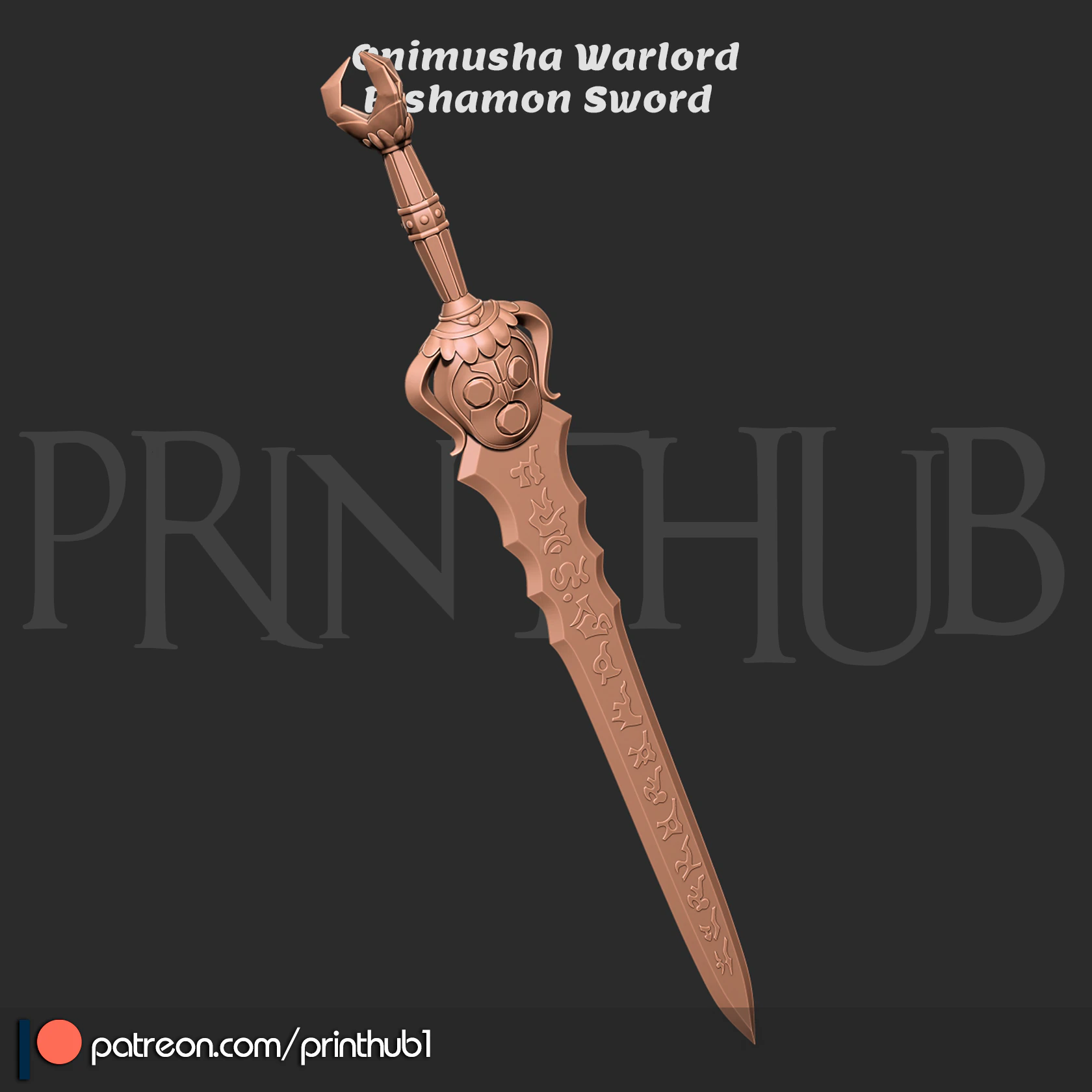 Bishamon Sword Onimusha Fan Art Legendary Cosplay Prop STL File 3D Print Model .c4d .max .obj .3ds .fbx .stl .blend 