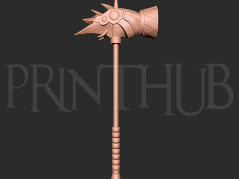 Dokoutsui Max Level Tremor Hammer Onimusha 2 Fan Art Model Cetak 3D