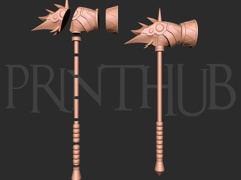 Dokoutsui Max Level Tremor Hammer Onimusha 2 Fan Art Model Cetak 3D