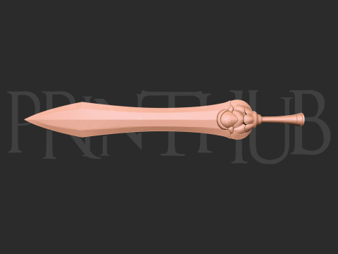 Onimusha 2 Gladius Sword Cosplay STL File for 3D Printing Fan Art Modelo de impresión 3D