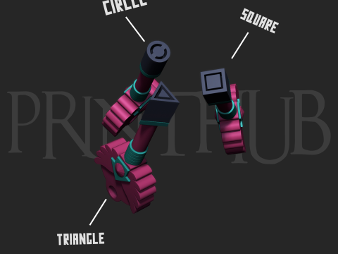 Squid Game Season 3 Hide Seek Knife Key Necklace Combo Cosplay STL Bundle Modelo de impresión 3D