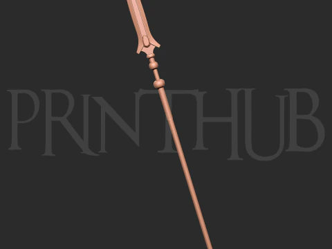 Hyoujin-Yari Onimusha 2 Prop Staf Cetak 3D Tombak Es Terinspirasi Model Cetak 3D