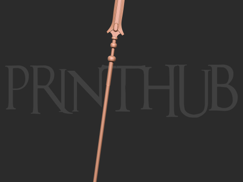 Hyoujin-Yari Onimusha 2 Inspired Ice Spear 3D Printable Staff Prop 3D Принт Модель