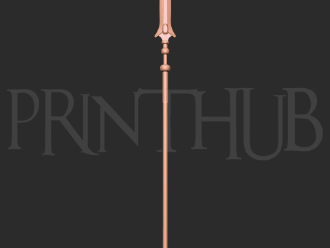 Hyoujin-Yari Onimusha 2 Inspired Ice Spear 3D Printable Staff Prop 3D Принт Модель