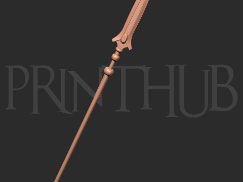 Hyoujin-Yari Onimusha 2 Inspired Ice Spear 3D Printable Staff Prop 3D Принт Модель