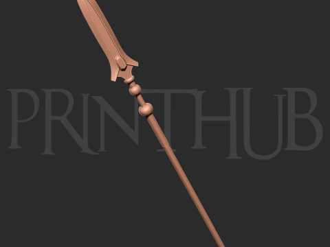 Hyoujin-Yari Onimusha 2 Inspired Ice Spear 3D Printable Staff Prop 3D Принт Модель