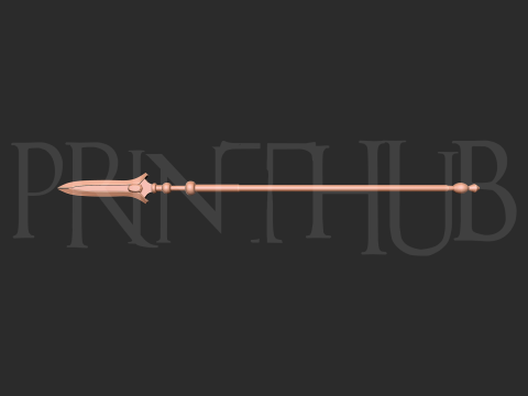 Hyoujin-Yari Onimusha 2 Inspired Ice Spear 3D Printable Staff Prop 3D Принт Модель