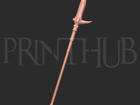 Hyoujin-Yari Level 2 Onimusha 2 Inspired Ice Spear 3D Printable Staff Prop 3D प्रिंट मॉडल