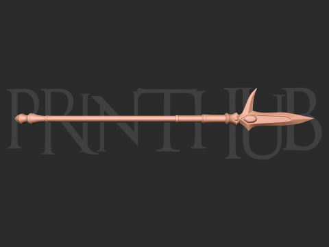 Hyoujin-Yari Level 2 Onimusha 2 Inspired Ice Spear 3D Printable Staff Prop 3D Baskı Modeli