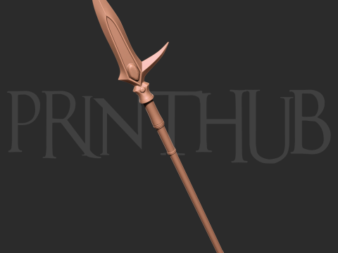 Hyoujin-Yari Level 2 Onimusha 2 Inspired Ice Spear 3D Printable Staff Prop 3D Baskı Modeli