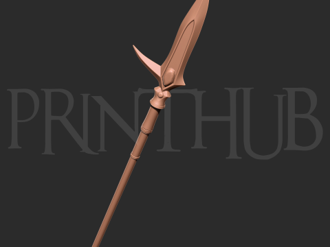 Hyoujin-Yari Level 2 Onimusha 2 Inspired Ice Spear 3D Printable Staff Prop 3D Baskı Modeli
