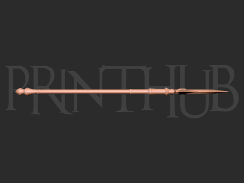 Hyoujin-Yari Level 2 Onimusha 2 Inspired Ice Spear 3D Printable Staff Prop 3D Baskı Modeli