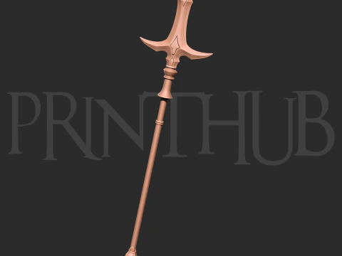 兵神槍 レベルマックス 鬼武者 2 氷槍 3D プリント可能杖 STL 3Dプリントモデル