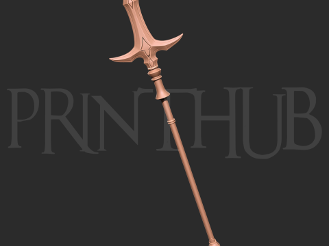 Hyoujin-Yari Level Max Onimusha 2 Ice Spear 3D Printable Staff STL 3D Baskı Modeli