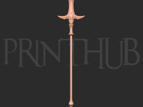 Hyoujin-Yari Level Max Onimusha 2 Ice Spear 3D Printable Staff STL 3D Baskı Modeli