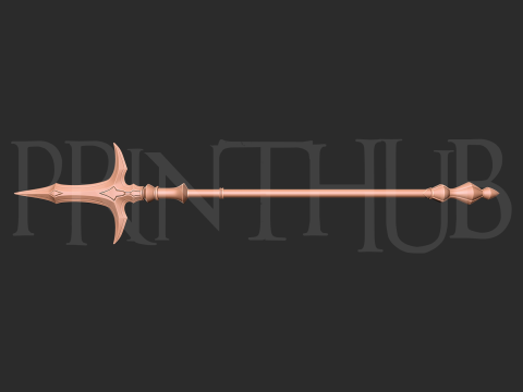 Hyoujin-Yari Level Max Onimusha 2 Ice Spear 3D Printable Staff STL 3D Baskı Modeli