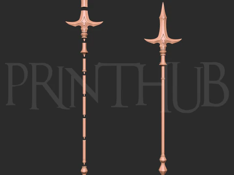Hyoujin-Yari Level Max Onimusha 2 Ice Spear 3D Printable Staff STL 3D Print Model