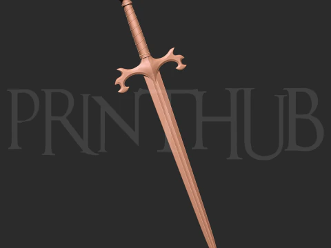 Oyu Broad Sword Onimusha 2 Warlord Replica 3D Print prop 3D Print Model