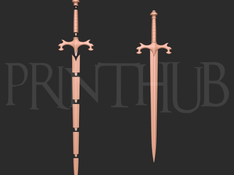 Репліка Oyu Broad Sword Onimusha 2 Warlord 3D Print Prop 3D Принт Модель