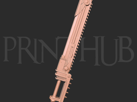 Espada sierra del marine espacial 2 Impresión 3D Cosplay Prop Modelo de impresión 3D