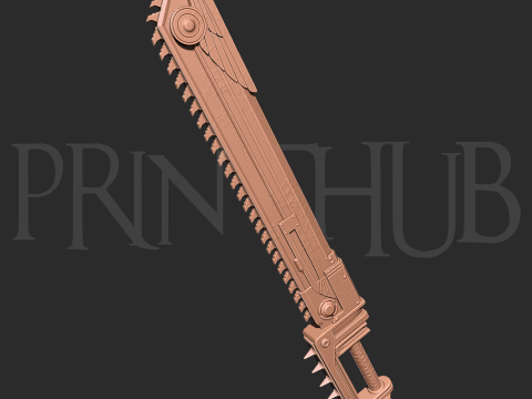 Espada sierra del marine espacial 2 Impresión 3D Cosplay Prop Modelo de impresión 3D