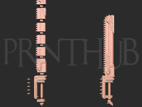 Espada sierra del marine espacial 2 Impresión 3D Cosplay Prop Modelo de impresión 3D