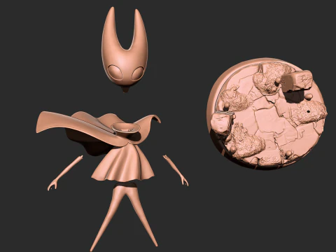 Hollow Knight Hornet Figurine Printable STL Statue 3D Print Model