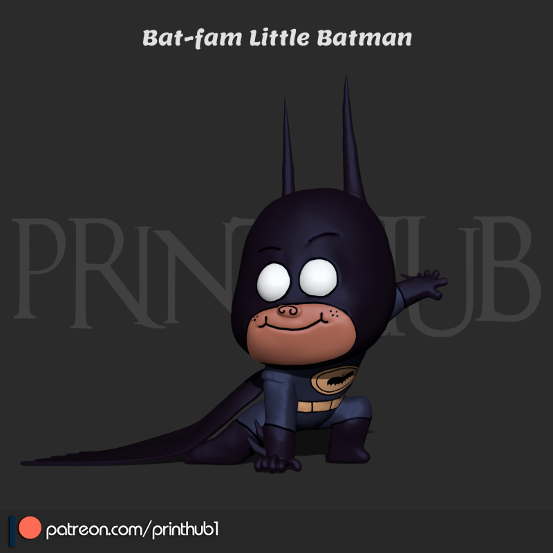 蝙蝠家族小蝙蝠侠角色3D打印模型STL 3D 打印模型 .c4d .max .obj .3ds .fbx .stl .blend