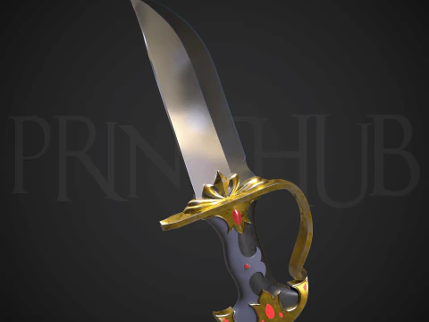 Makoto Misumi Pedang Pendek Tsukimichi Moonlit Fantasy 3D Senjata Cosplay Anime STL yang Dapat Dicetak Model Cetak 3D