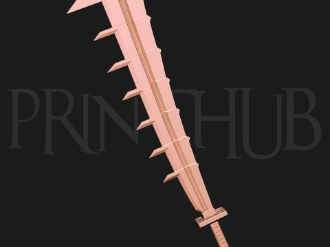 Renji Abarai Zabimaru Sword STL Bleach Cosplay Prop 3D Print Model
