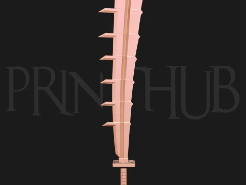 Renji Abarai Zabimaru Sword STL Bleach Cosplay Prop 3D Print Model