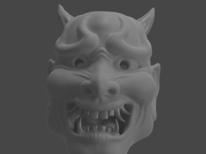 Classic Japanese Oni Mask Modelo de Impressão 3D