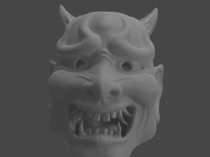 Classic Japanese Oni Mask 3D Print Model