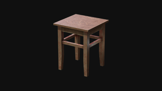 Stool 3D Model .c4d .max .obj .3ds .fbx .stl .blend