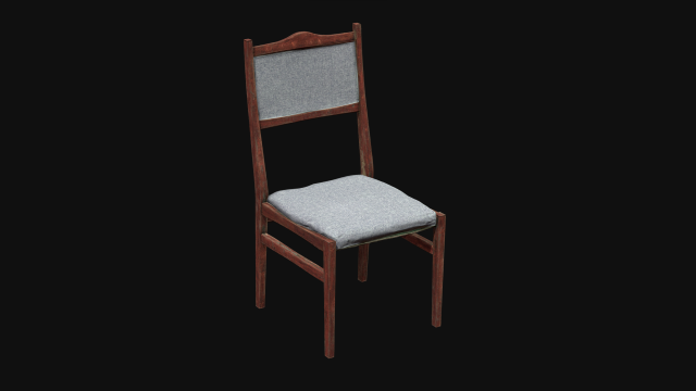 Wooden Chair 3D Model .c4d .max .obj .3ds .fbx .stl .blend 