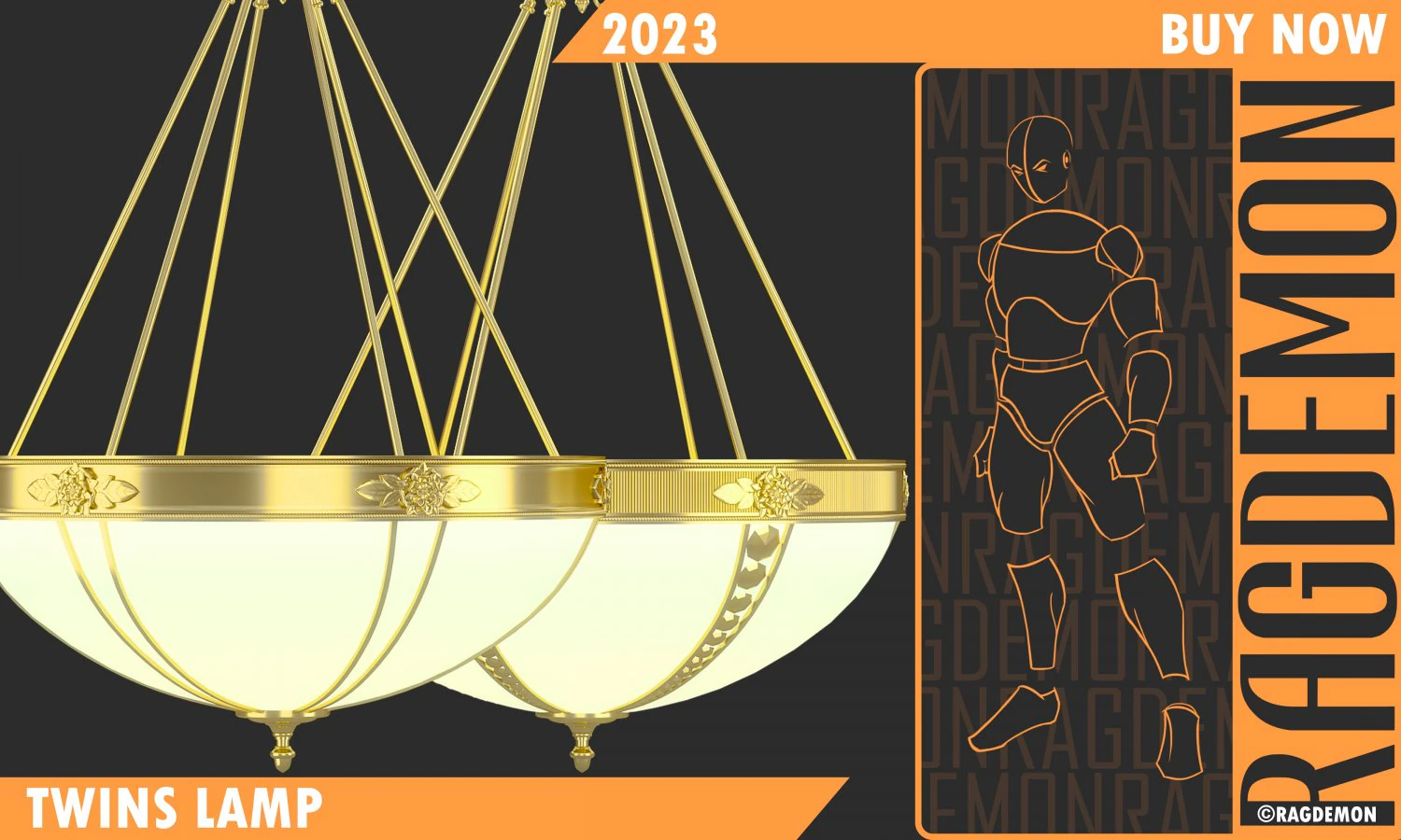Twins Lamp 3D Model .c4d .max .obj .3ds .fbx .stl .blend 