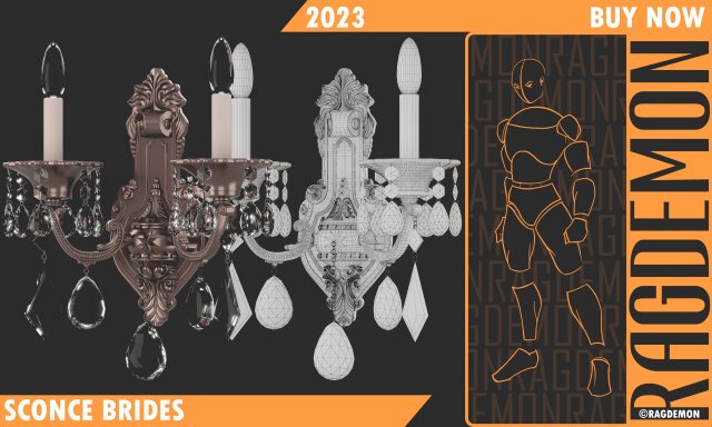 Sconce Brides 3D 模型 .c4d .max .obj .3ds .fbx .stl .blend 