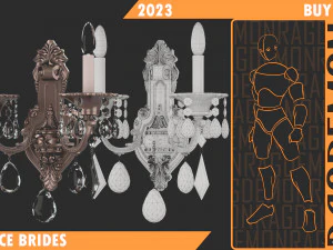 Wandleuchte Br&auml;ute 3D Modell